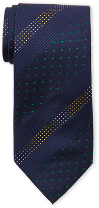 Moschino Navy Stitched-Pattern Silk Tie