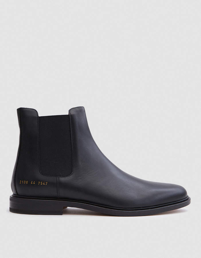 common projects black leather chelsea boots