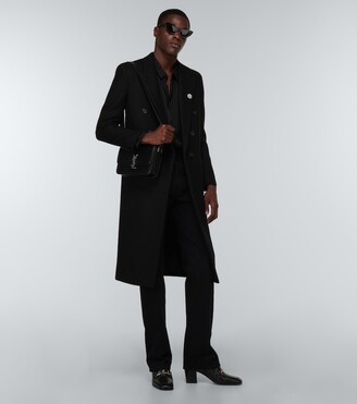 Saint Laurent Double-breasted wool-blend overcoat