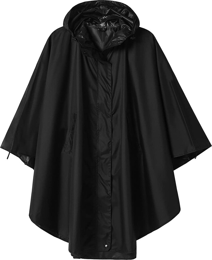 Saphirose Poncho Rain Poncho Coat For Adults Outdoor Hooded Waterproof ...