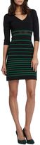 Thumbnail for your product : Morgan Openwork Striped Knit Dress