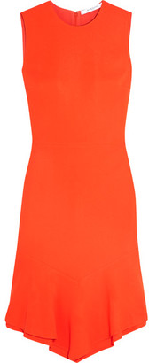 Givenchy Dress In Orange Stretch-cady With Ruffled Asymmetric Hem