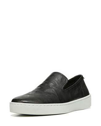 Vince Sanborn Leather Slip-On Sneaker, Black