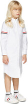 Thumbnail for your product : Thom Browne Kids White Oxford Armband Knee-Length Shirt Dress