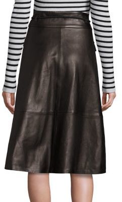 SET Leather Midi Skirt