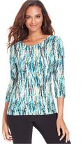 Thumbnail for your product : JM Collection Abstract-Print Jacquard Top