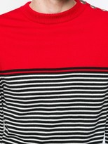 Thumbnail for your product : Balmain Striped Crew Neck Sweater