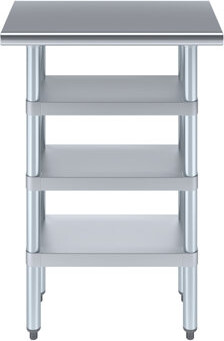 Amgood 14 in. x 24 in. Stainless Steel Table With Three Undershelves