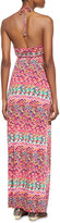 Thumbnail for your product : T-Bags 2073 T Bags Zigzag Print Halter Maxi Dress