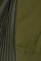 Thumbnail for your product : Marni Plissé-paneled Cotton-blend Cardigan - Green