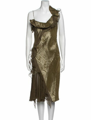 Christian Dior Vintage Midi Length Dress Metallic