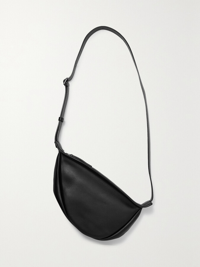 The Row Slouchy Banana Leather Shoulder Bag - Black
