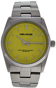 Zadig & Voltaire ZVF225 Yellow Dial/Silver Stainless Steel Bracelet Watch 1 Pc
