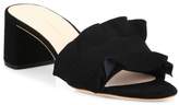 Thumbnail for your product : Loeffler Randall Vera Ruffled Suede Block Heel Slides