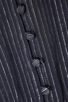 Thumbnail for your product : Paul & Joe Ruffle-trimmed Metallic Striped Silk-blend Chiffon Midi Dress