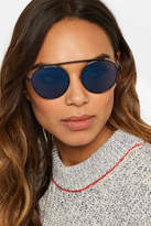 Thumbnail for your product : Victoria Beckham Round-frame Metal Mirrored Sunglasses
