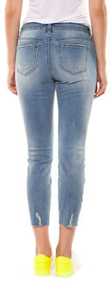 Dex Distressed Raw Hem Slim Jeans
