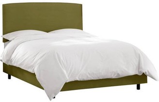 Skyline Furniture Nail Button Border Velvet Bed, Multiple Colors and Sizes