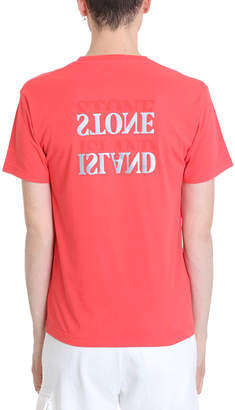 Stone Island Logo Red Cotton T-shirt