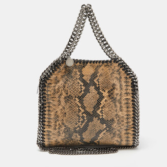 Large Tote: Linen and Embossed Python in Green — Âme Soeur