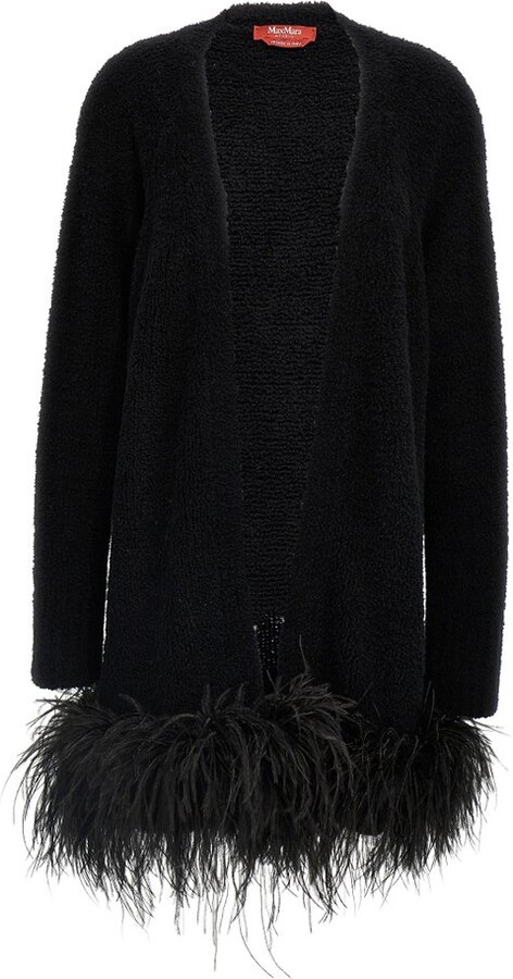 Studio Max Mara Pireo Feather-Trim Cardigan