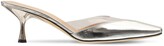 Thumbnail for your product : Sergio Rossi 60mm Metallic leather & PVC mules