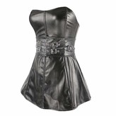 Thumbnail for your product : Buby Womens Sexy Wet Look Metallic Corset Shiny PVC Leather Dress Nightgown Lingerie Ladies Off Shoulder Non Slip Backless Nightdress Cosplay Dancewear Cocktail Dress for Party