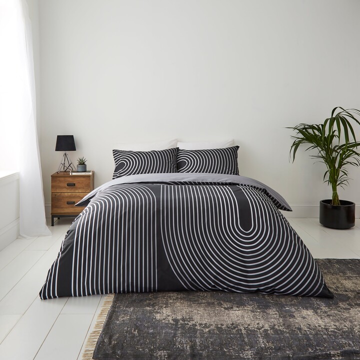 Dunelm Elements Meyer Duvet Cover and Pillowcase Set Black ShopStyle