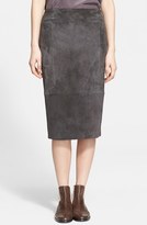 Thumbnail for your product : Fabiana Filippi Stretch Suede Pencil Skirt
