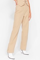 Thumbnail for your product : Nasty Gal Womens Straight Leg Relaxed Split Hem Jeans - Beige - 12