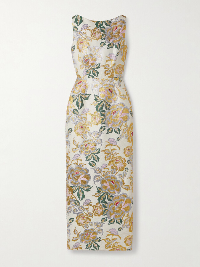 Carolina Herrera Metallic Brocade Gown - Multi