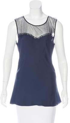 Elizabeth and James Silk-Accented Sleeveless Top