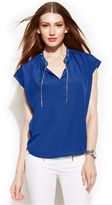 Thumbnail for your product : MICHAEL Michael Kors Short-Sleeve Chain-Neck Top