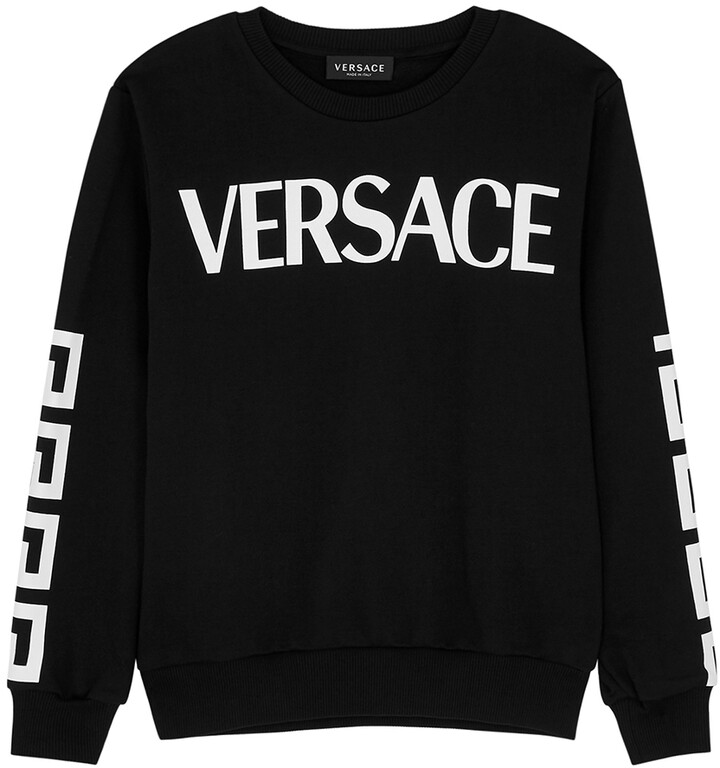 Versace Logo Print Cotton Sweatshirt - ShopStyle