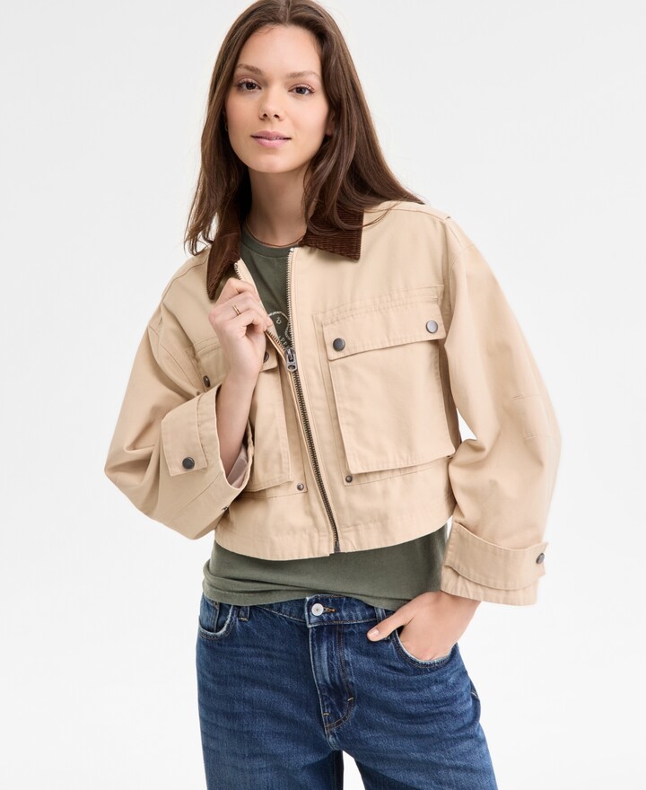 Lucky Brand Women's Cropped Utility Jacket