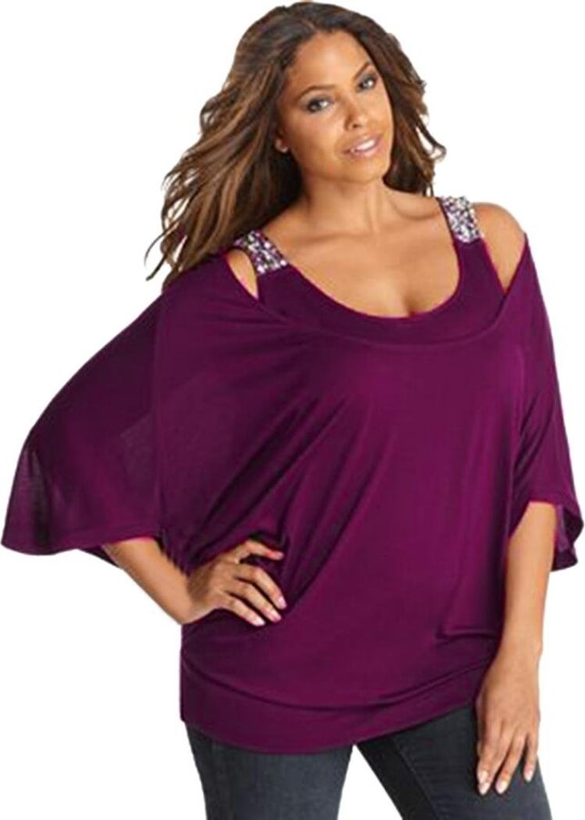 bling plus size tops