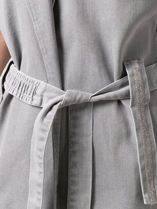 Fabiana Filippi Denim Wrap Sleeveless Shirt-Jacket