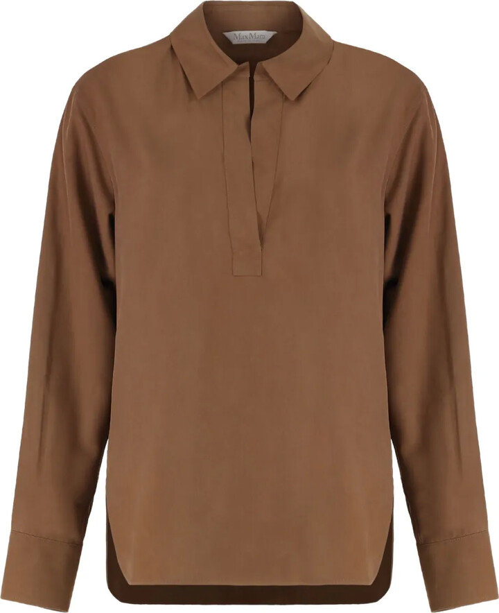 Max Mara Rounded Hem Silk Fabric Shirt