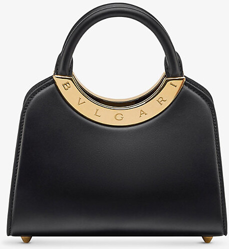Bvlgari Womens Black Roma Mini Leather Top-Handle Bag 1 Size