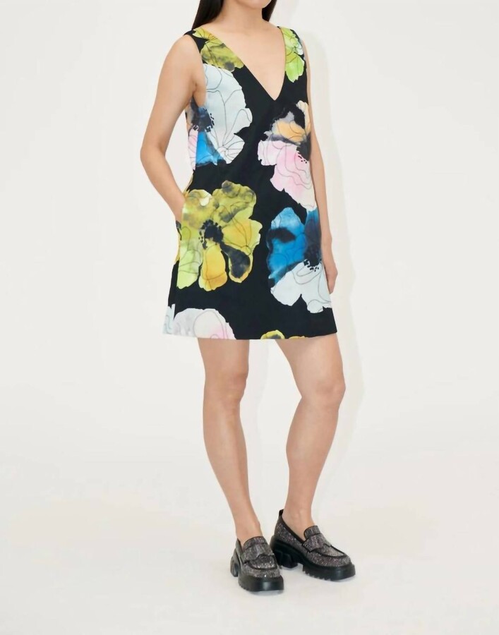 Stine Goya Mini Dress In Watercolor Bloom