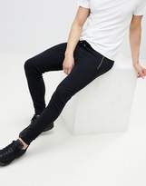 Thumbnail for your product : ASOS Design Super Skinny Joggers With Gold Zip Pockets In Black