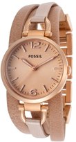 Thumbnail for your product : Fossil Women's Georgia Tan Genuine Leather and Rose-Tone Band Peach Dial