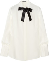 Thumbnail for your product : Alexander McQueen Bow-embellished silk shirt