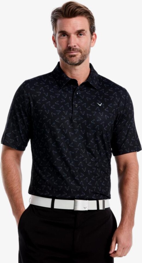 Callaway All Over Large Chevron Print Men's Short Sleeve Golf Polo Shirt