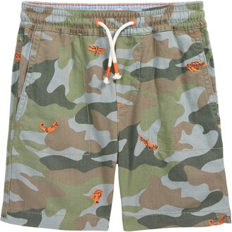 Boden Kids' Embroidered Camouflage Drawstring Shorts