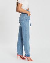 Thumbnail for your product : Dazie - Women's Blue Straight - Chosen Belted Denim Jeans - Size 14 at The Iconic