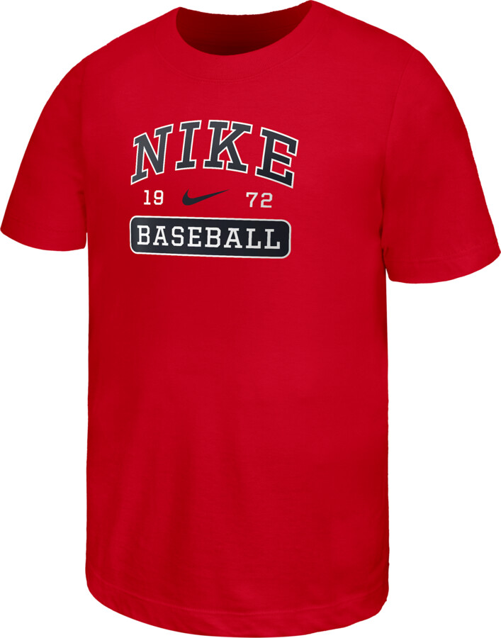 Nike Swoosh Big Kids' Baseball T-Shirt in Red | B11377BS25-RED