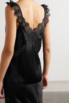 Thumbnail for your product : CAMI NYC The Dina Lace-trimmed Silk-charmeuse Camisole - Black