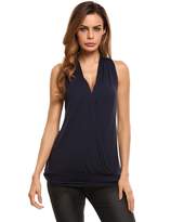 Thumbnail for your product : Zeagoo Women V Neck Sleeveless Wrap Front Top