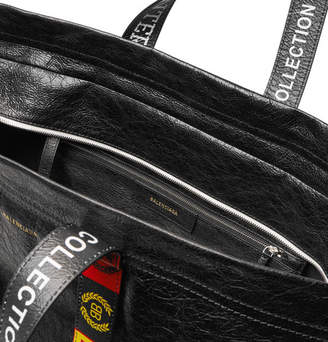 Balenciaga Arena Medium Creased-Leather Tote Bag